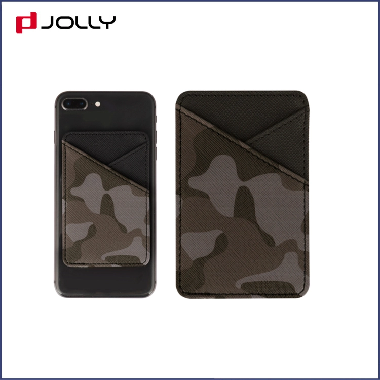 Back-side Camo Saffiano Leather Credit Card Holder DJS1642 1