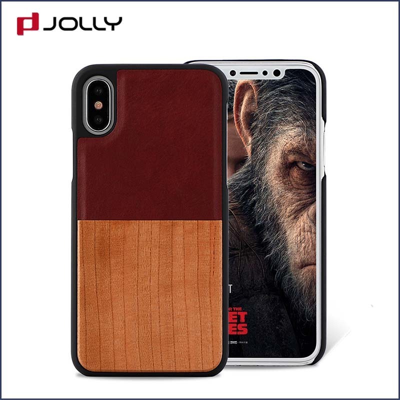 iPhone X/Xs Wood Phone Case, Natural Wood Engraving Shock Absorption Slim Thin Protective Cover DJS0736 2