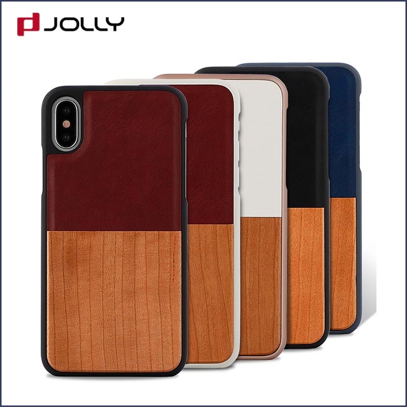 Jolly slim spliced two leather mobile back cover designs supply for iphone xs 3
