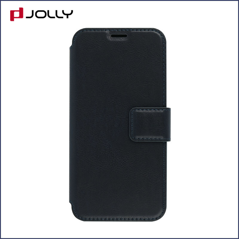 Jolly folio leather flip phone case with slot kickstand for iphone xs 4