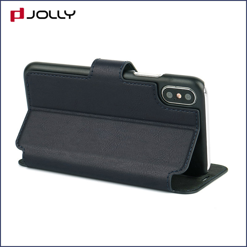 Jolly folio leather flip phone case with slot kickstand for iphone xs 9