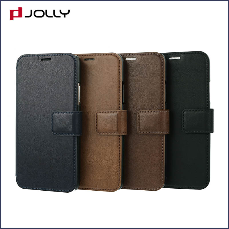 Jolly folio leather flip phone case with slot kickstand for iphone xs 5