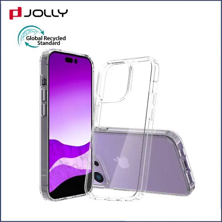 GRS Certificate Eco Crystal Clear Tpu Pc Wholesale Recycled Mobile Phone Case for iPhone 14 1