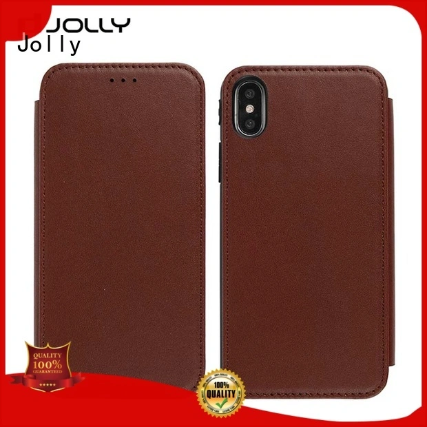Jolly slim leather cell phone protective covers djs for iphone xs 1
