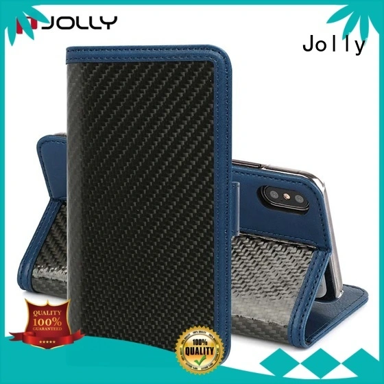 Jolly real carbon fiber zipper phone wallet with slot for apple 1