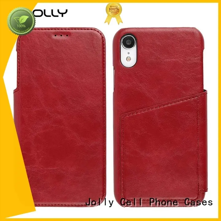 Jolly new leather flip case with slot for iphone xs 1