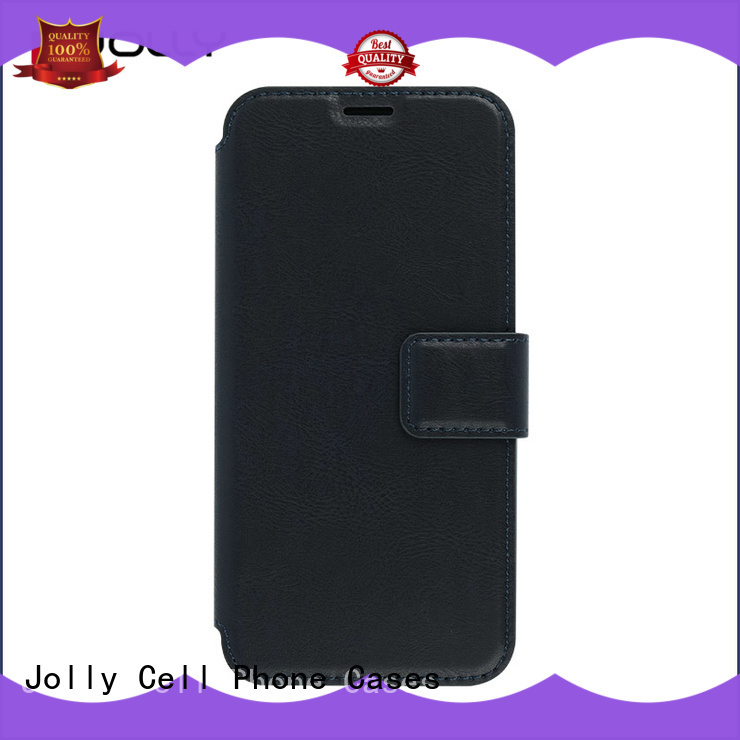 Jolly folio leather flip phone case with slot kickstand for iphone xs 1