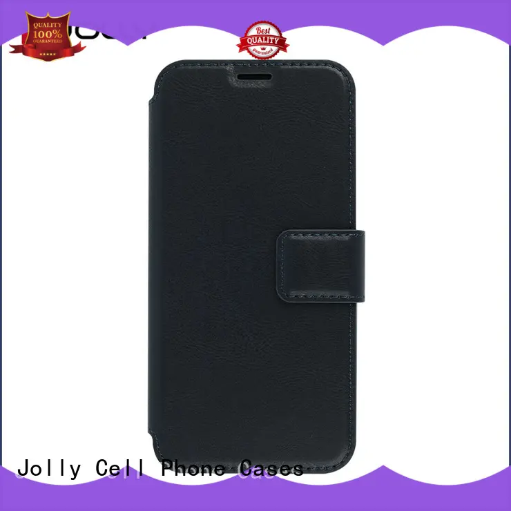 Jolly folio leather flip phone case with slot kickstand for iphone xs 1