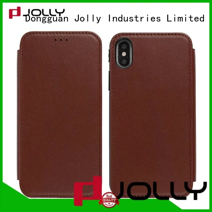 iPhone X Flip Cover, Real Leather Case With Id & Credit Card Pockets DJS0997 1