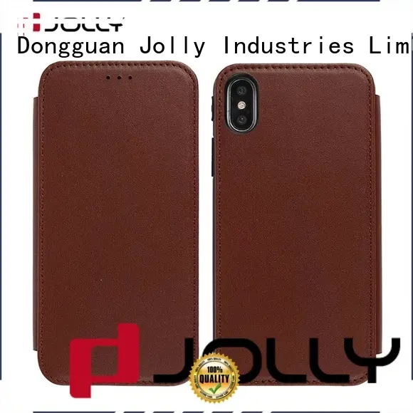 iPhone X Flip Cover, Real Leather Case With Id & Credit Card Pockets DJS998 1
