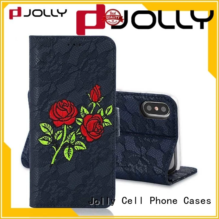 Jolly artificial universal smartphone wallet case with cash compartment for apple 1