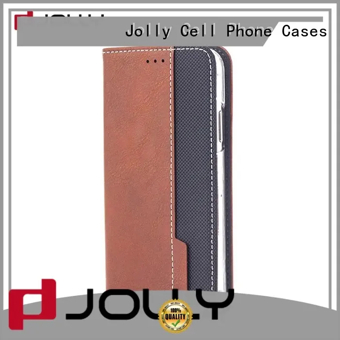 leather flip phone case with slot for iphone xs Jolly 1