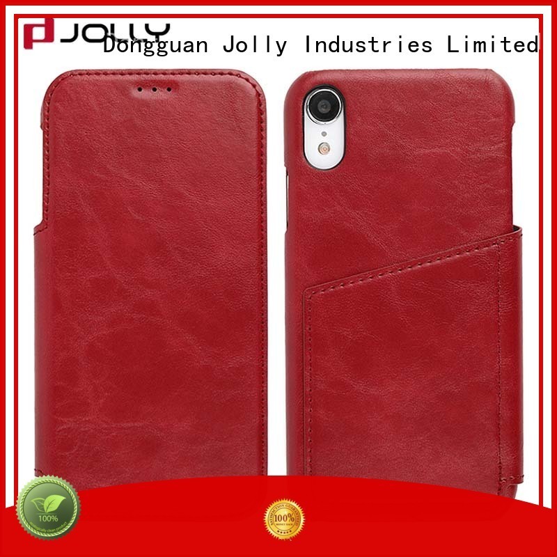 folio personalised leather phone case with strong magnetic closure for iphone xs 1