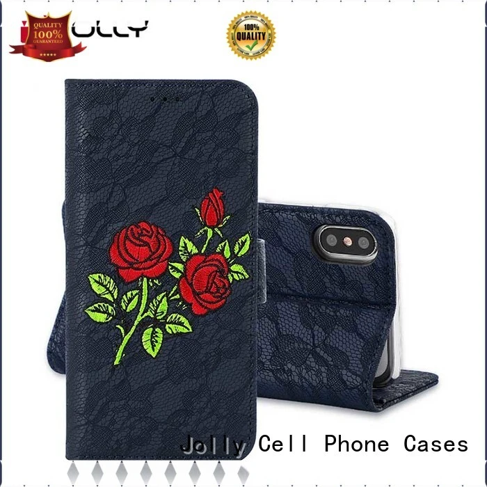 Jolly ladies purse crossbody cell phone wallet with printed pattern cover for iphone xs 1