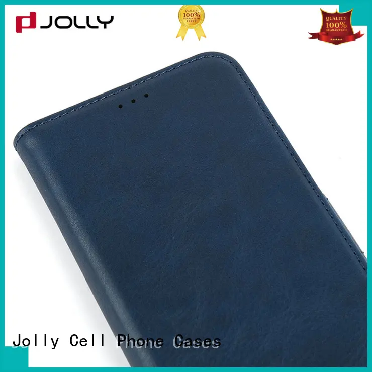 Jolly pu leather personalised leather phone case with id and credit pockets for mobile phone 1