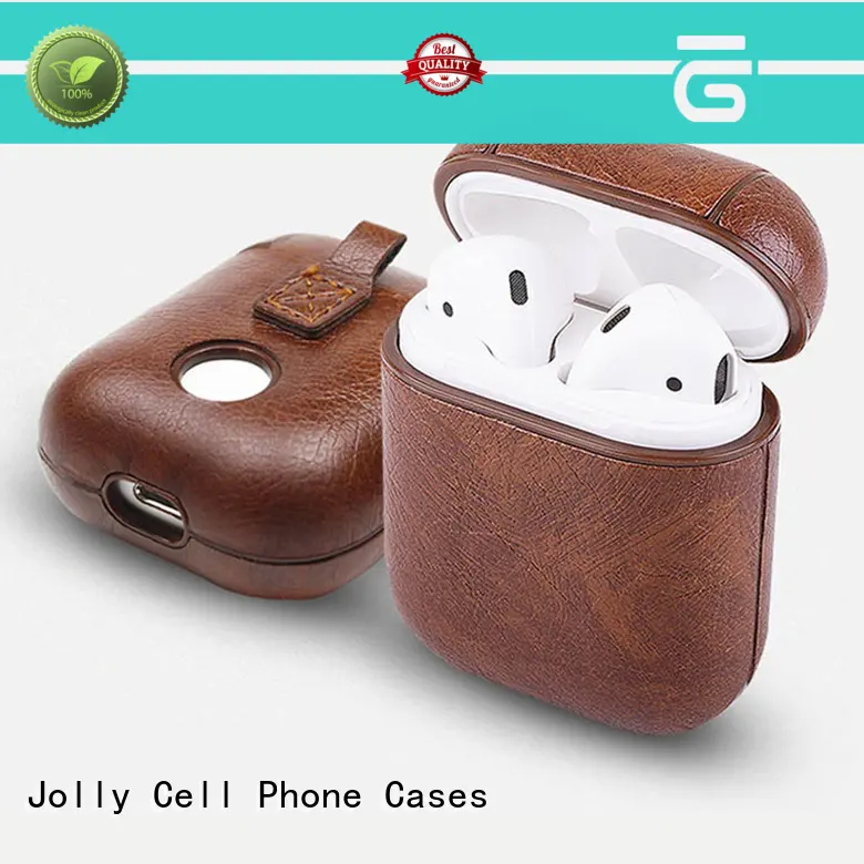 pu leather Airpods Case with button hole hollow for sale 1