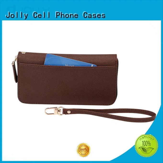 Jolly high quality leather cell phone wallet case supplier for apple 1