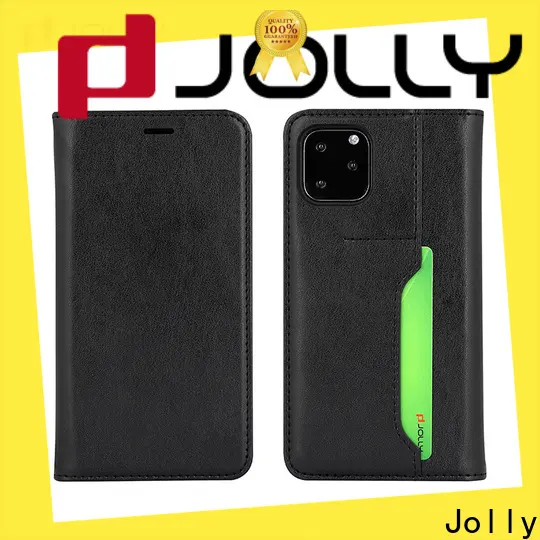 high quality personalised leather phone case with strong magnetic closure for sale 1