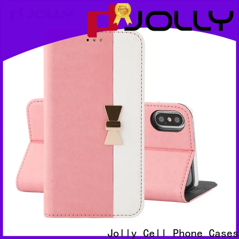 Jolly leather flip phone case with slot kickstand for iphone xs 1