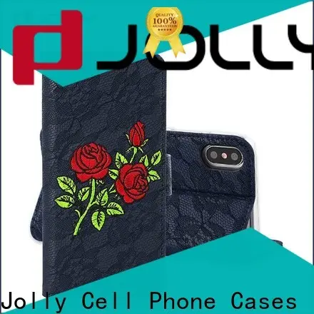 Jolly leather wallet phone case with cash compartment for iphone xs 1
