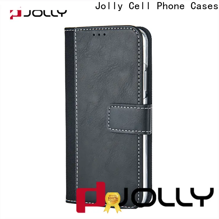 Jolly leather wallet phone case with id and credit pockets for mobile phone 1