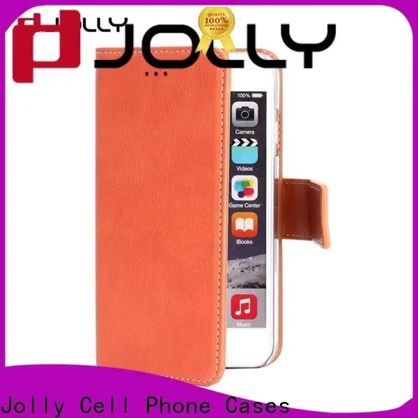 Jolly real carbon fiber wallet style phone case manufacturer for apple 1