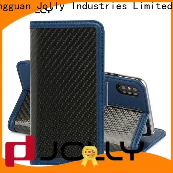Jolly real carbon fiber wallet style phone case for busniess for apple 1