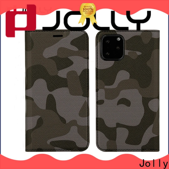 Jolly new leather flip phone case with id and credit pockets for iphone xs 1