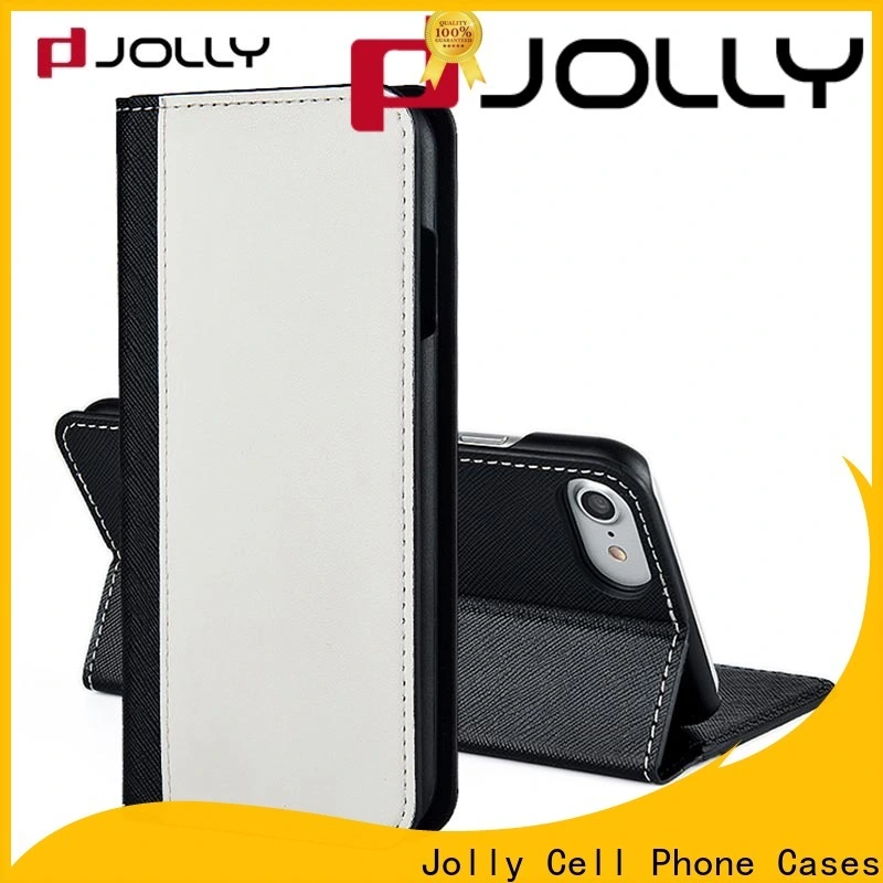 Jolly leather cell phone wallet case with id and credit pockets for iphone xs 1