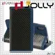 real carbon fiber women's cell phone wallet with printed pattern cover for apple 1