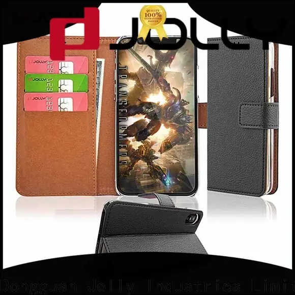 Jolly luxury leather wallet phone case supply for sale 1