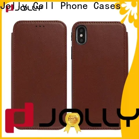 Jolly latest leather flip phone case with strong magnetic closure for iphone xs 1
