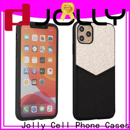 Jolly slim spliced two leather anti gravity phone case factory for sale 1