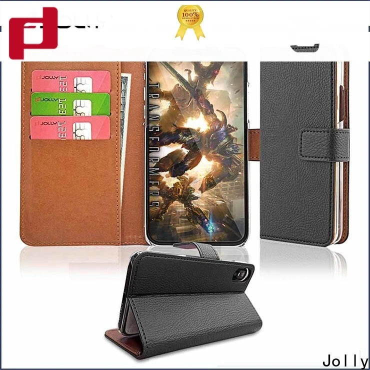 Jolly top leather cell phone wallet case company for sale 1
