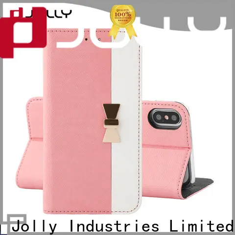 Jolly leather flip phone case with id and credit pockets for iphone xs 1
