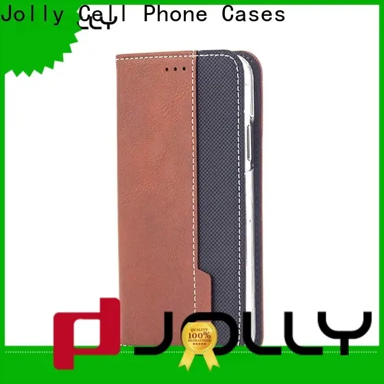 Jolly slim leather wholesale phone cases with slot kickstand for sale 1