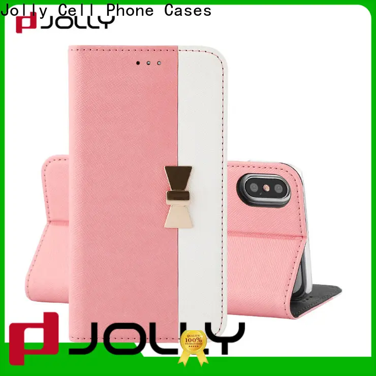 Jolly slim leather designer cell phone cases with slot for iphone xs 1