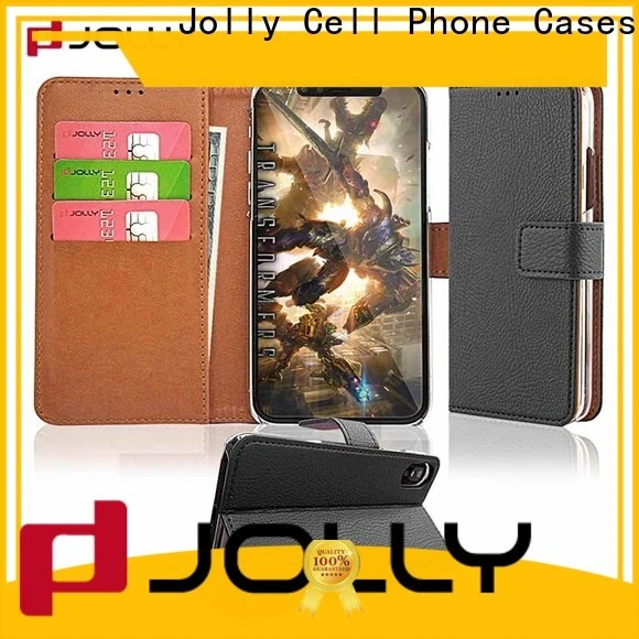 Jolly wholesale leather cell phone wallet case with printed pattern cover for apple 1