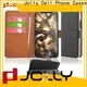 Jolly wholesale leather cell phone wallet case with printed pattern cover for apple 1