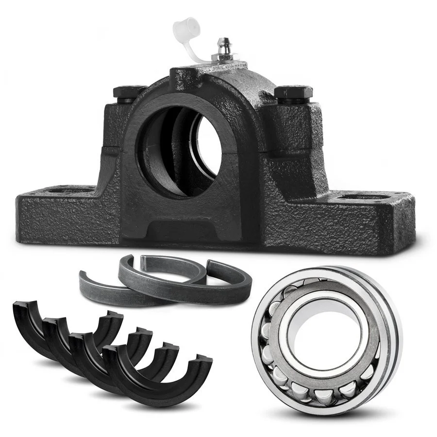 Split Plummer Block Housing SNL213-TG in a Set with Bearing Insert 22213-CC-W33, incl. 2 Locating Rings FRB-10/120 1