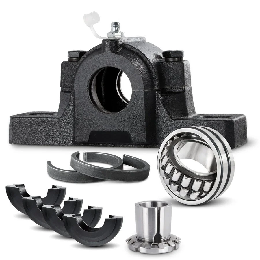 Split Plummer Block Housing SNL530-TG in a Set with Bearing Insert 23230-CC-K-W33 and adapter sleeve H2330, incl. 2 Locating Rings FRB-5/270 1