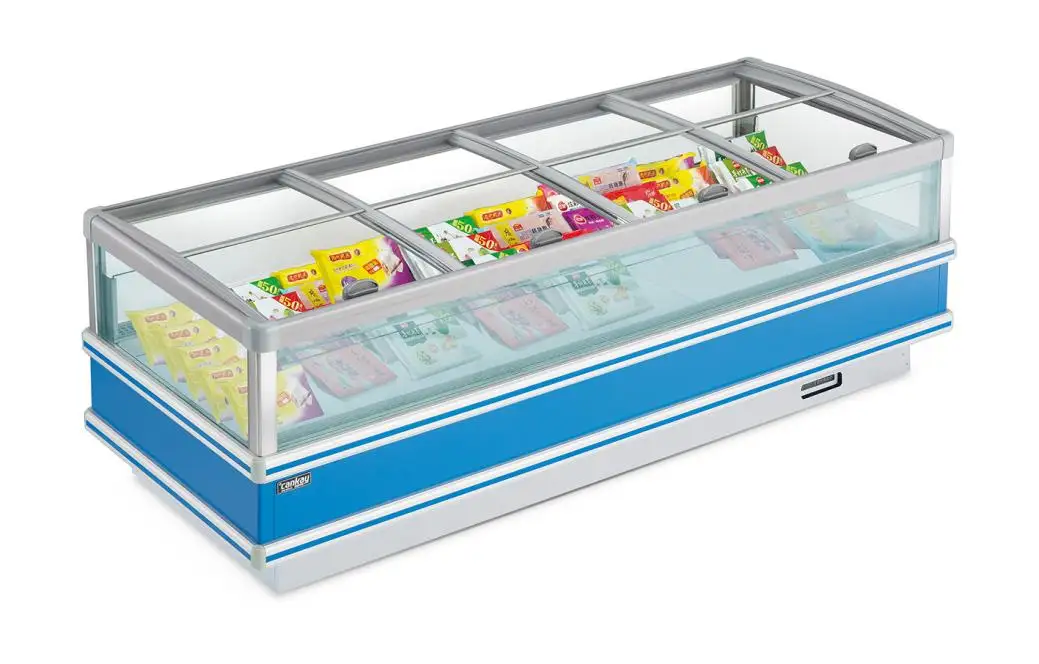 Commercail Supermarket Island Freezer Remote Refrigeration Unit For Ice Cream And Frozen Meat. 1