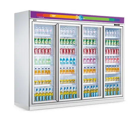 Convenience Store Upright Glass Door Freezer Plug-in Refrigeration Unit For Displaying Ice Cream And Meat1 1