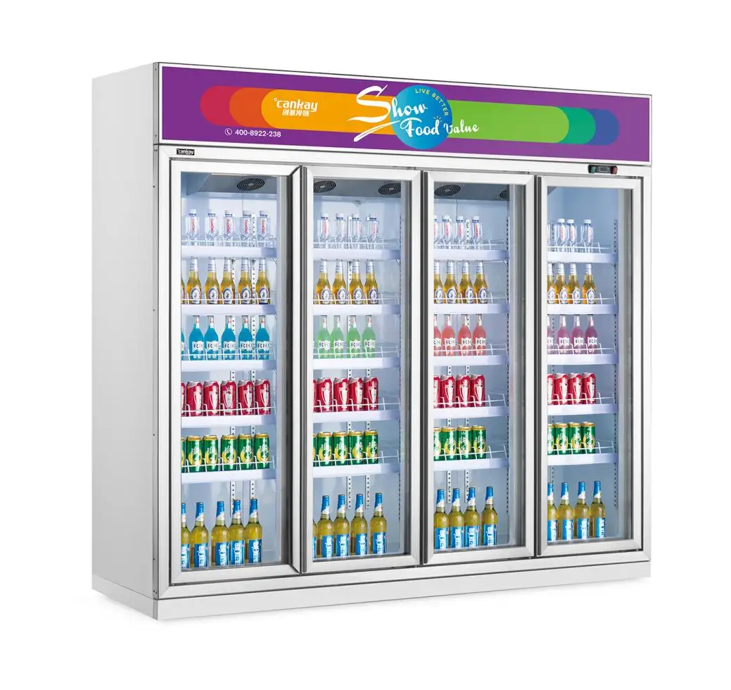 Convenience Store Upright Glass Door Chiller Plug-in Refrigeration Unit For Displaying Drink And Flower And Fruit And Mlik 1