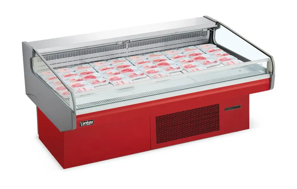 Commercail Supermarket Frest Meat Showcase Chiiller Plug-In Refrigeration Unit For Deli Shops 1