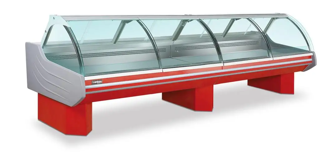 Commercail Supermarket Glass Door Frest Meat Showcase Chiiller Remote Refrigeration Unit For  Deli Shops1 1