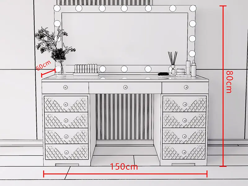 Yifan Furniture Metal Vanity Table Directly Sale 7