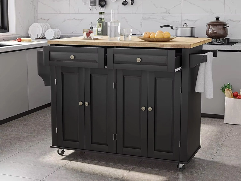 Customized modern Rubberwood Top side cabinet with Ample Storage for Kitchen 1