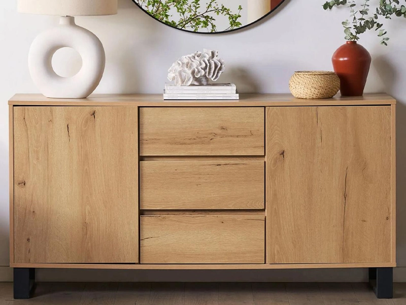 Factory Customized Wood color Modern Sideboard with Storage Spaces for Living Room 1