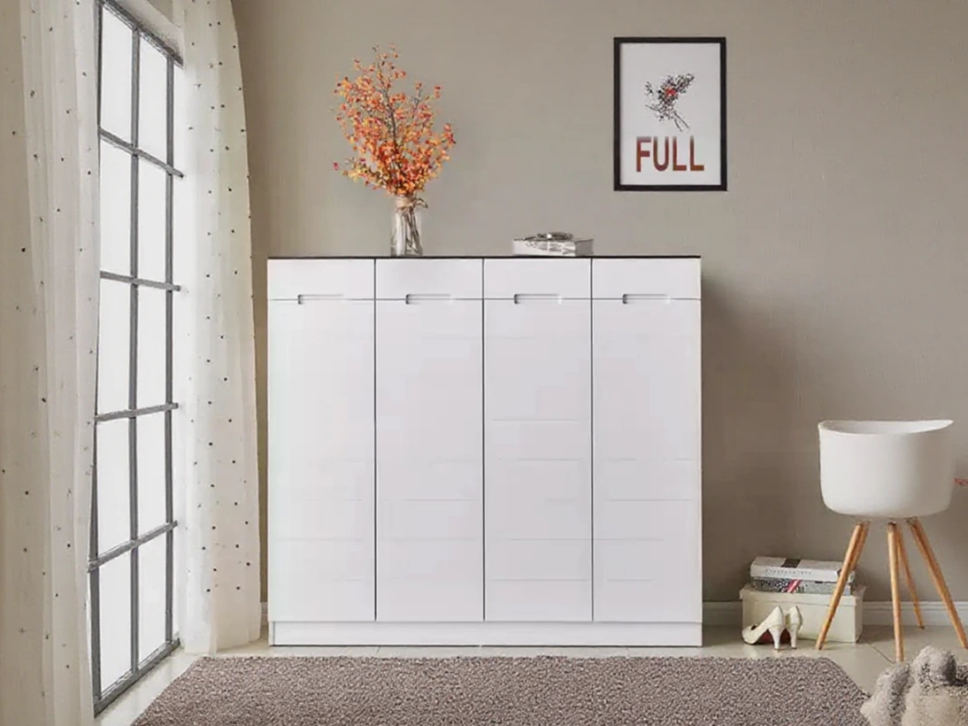 Contemporain 4 - Cabinet à chaussures de porte: Sleek Hidden - Handle Design 1